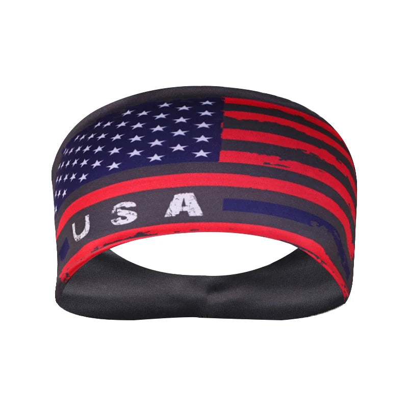 American Flag Headband Men Women Sports Workout No Slip Elastic Patriotic Hair Bands Wicking Sweatbands For Exercise Running Gym